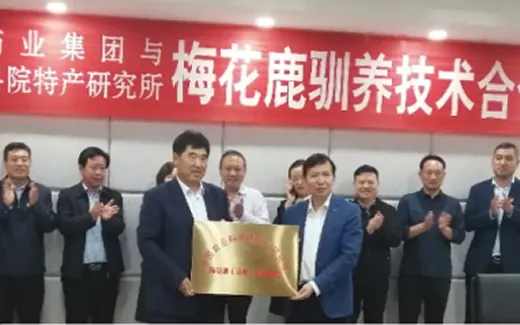 2019年与中国农科院特产研究所建立梅花鹿驯养技术合作 与中国水产科学研究院长江水产所建立中华草龟养殖合作